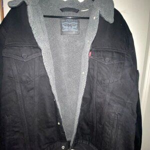 Levi's Sherpa Trucker Men's Jacket,- Size L Black Denim